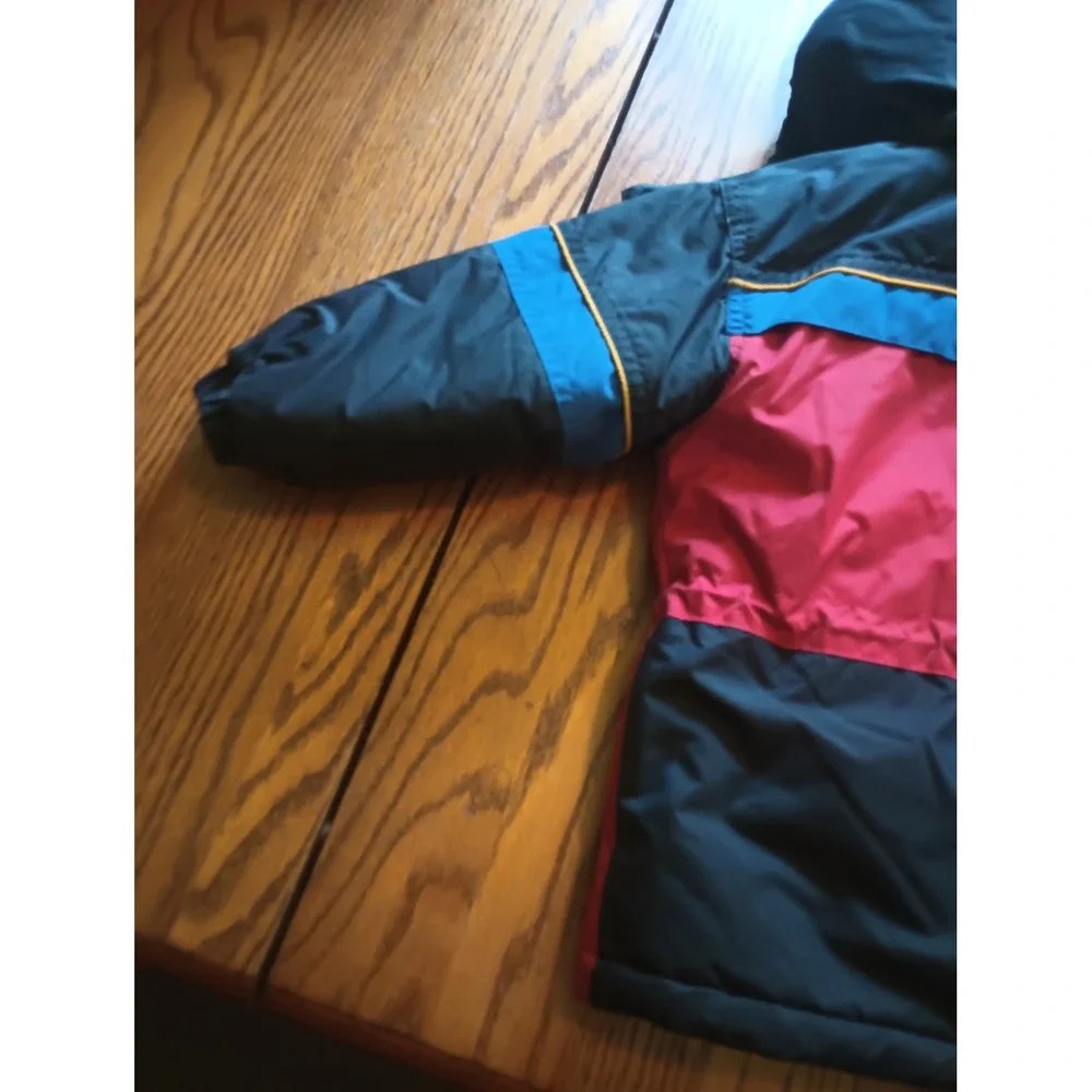 Vintage OshKosh Bgosh Kids 24M Red Blue Colorblock Winter Parka Snowsuit Set
